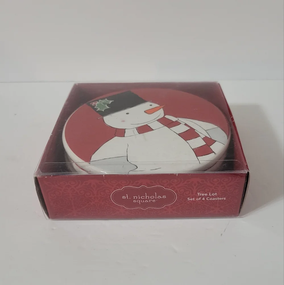 St.Nocholas Square Snowman Coaster Set